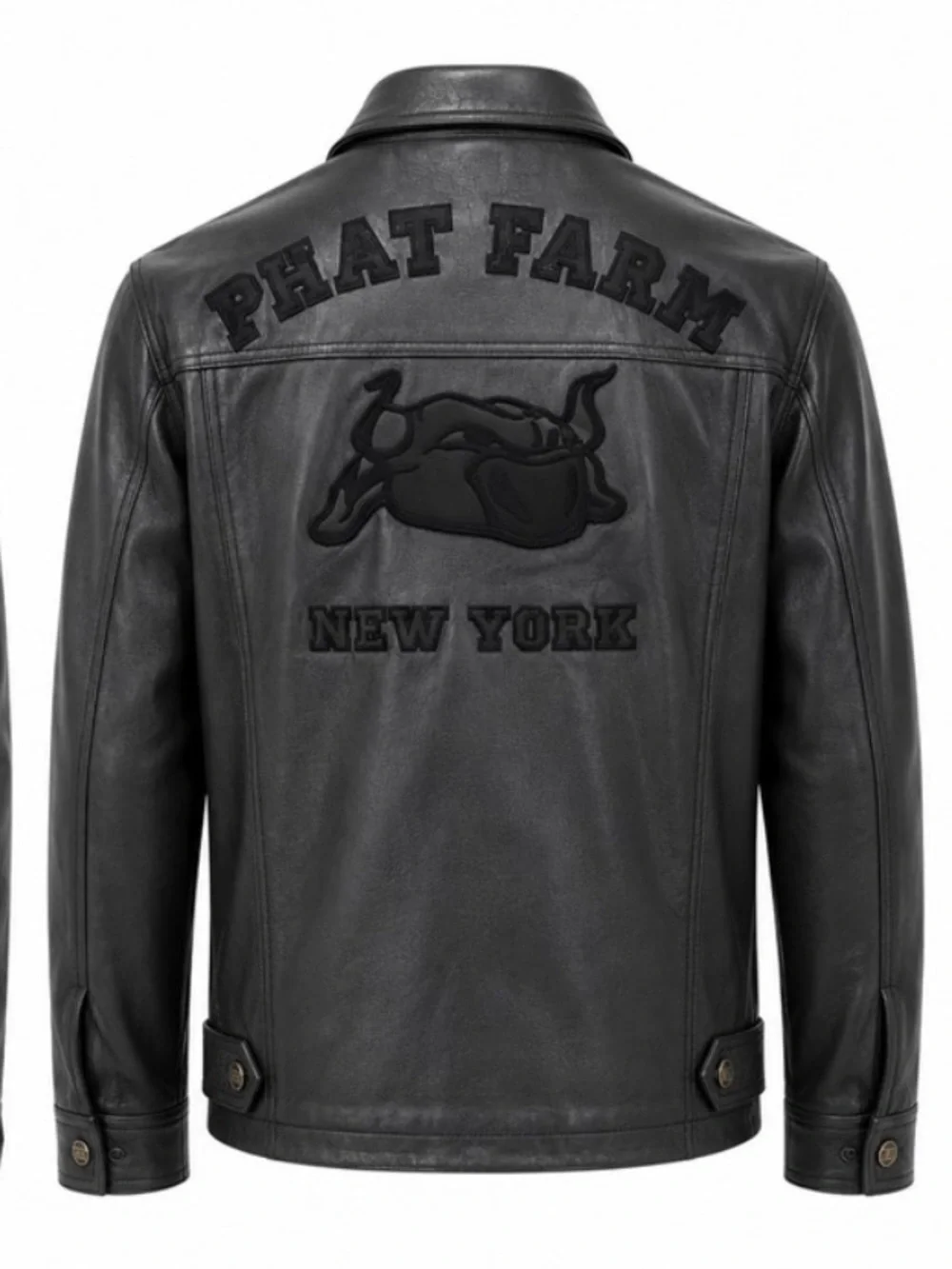 Vintage Phat Farm Vintage Black Leather Jacket XL Men